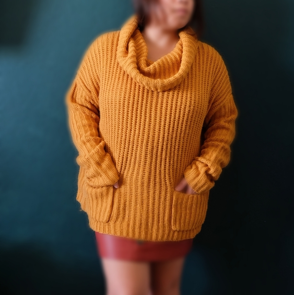 Mustard Yellow "Say What" Sweater